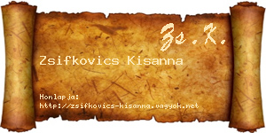 Zsifkovics Kisanna névjegykártya